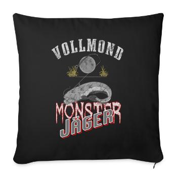 Wels Waller Monster Jäger - Sofakissenbezug 45 x 45 cm - Schwarz - Vorne