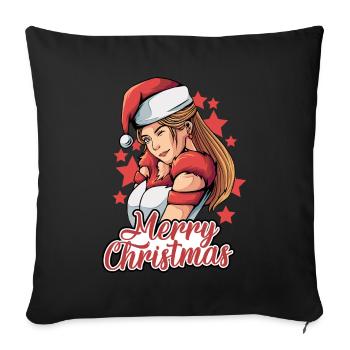 Cadeaux de Noël Noël - Housse de coussin décorative 45 x 45 cm - noir - Devant