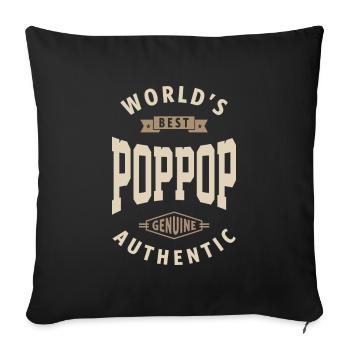Best Pop Pop - Sofa pillowcase 17,3'' x 17,3'' (45 x 45 cm) - black - Front