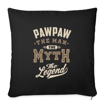 Pawpaw The Legend - Sofa pillowcase 17,3'' x 17,3'' (45 x 45 cm) - black - Front