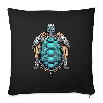 Tortue psychédélique - Housse de coussin décorative 45 x 45 cm - noir - Devant