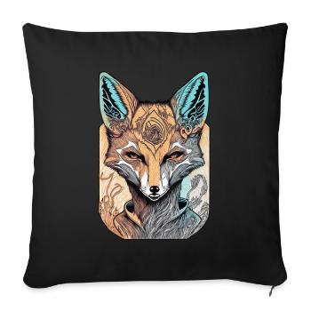Foxy Dreamscape - Sofa pillowcase 17,3'' x 17,3'' (45 x 45 cm) - black - Front