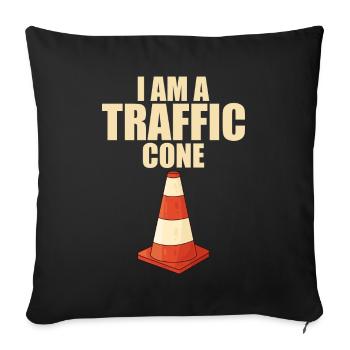 I Am A Traffic Cone Funny Halloween Costume - Housse de coussin décorative 45 x 45 cm - noir - Devant