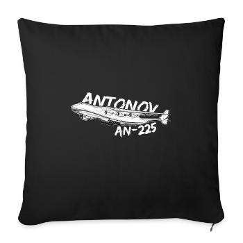 Antonov AN-225 avion fret aérien stratégique - Housse de coussin décorative 45 x 45 cm - noir - Devant