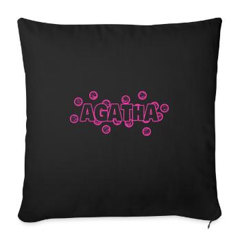 First name for Agatha Agatha Name - Sofa pillowcase 17,3'' x 17,3'' (45 x 45 cm) - black - Front