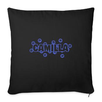 Dear Camilla, - Sofa pillowcase 17,3'' x 17,3'' (45 x 45 cm) - black - Front