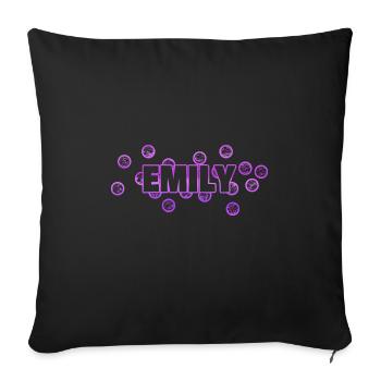 Emily as a name - Sofa pillowcase 17,3'' x 17,3'' (45 x 45 cm) - black - Front