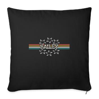 Bailey comme nom de femme - Housse de coussin décorative 45 x 45 cm - noir - Devant