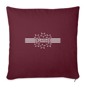 Nom de femme Emilie - Housse de coussin décorative 45 x 45 cm - bordeaux - Devant