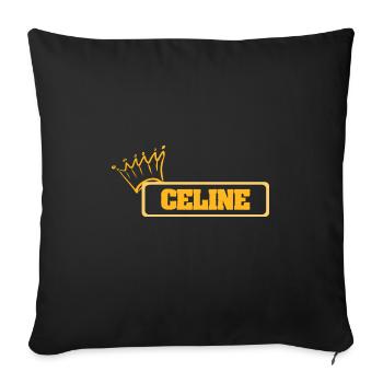 Nom : Céline - Housse de coussin décorative 45 x 45 cm - noir - Devant