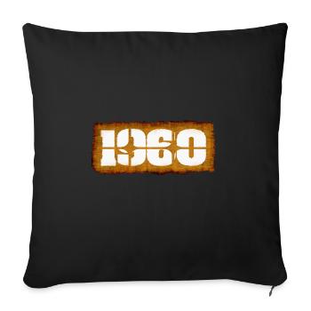 1960 - Sofa pillowcase 17,3'' x 17,3'' (45 x 45 cm) - black - Front