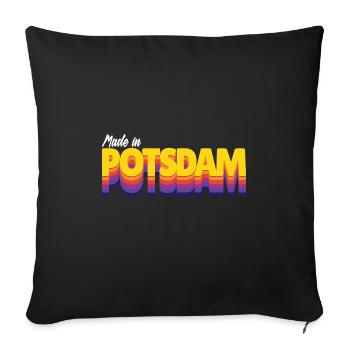 Fabriqué à Potsdam Born Home - Housse de coussin décorative 45 x 45 cm - noir - Devant