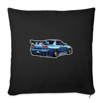 Jdm / Tuning / Turbocharger / Rims / Chiptuning - Sofa pillowcase 17,3'' x 17,3'' (45 x 45 cm) - black - Front