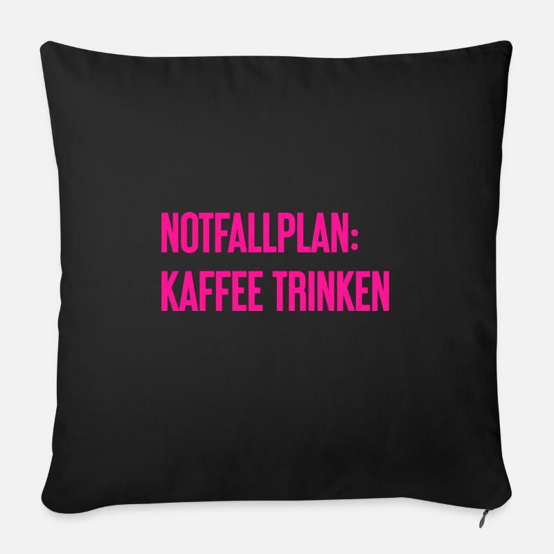 Kaffee-Notfallplan - Sofakissenbezug 45 x 45 cm - Schwarz