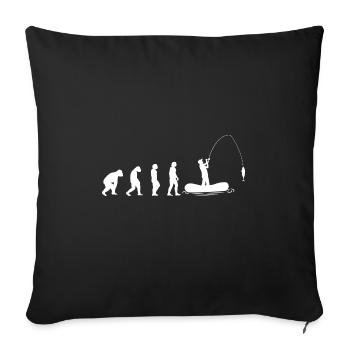 Angeln Evolution Fischen Angler Angel - Sofakissenbezug 45 x 45 cm - Schwarz - Vorne