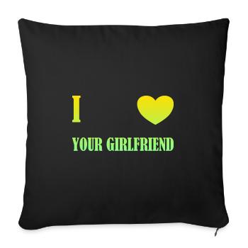J’aime ta petite amie - Housse de coussin décorative 45 x 45 cm - noir - Devant