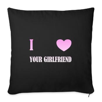 J’aime ta petite amie - Housse de coussin décorative 45 x 45 cm - noir - Devant