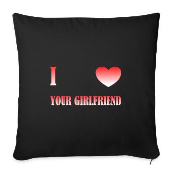 J’aime ta petite amie - Housse de coussin décorative 45 x 45 cm - noir - Devant