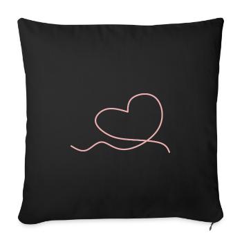 Herz Linie Herzen Geschwungen Selber Gestalten - Sofakissenbezug 45 x 45 cm - Schwarz - Vorne