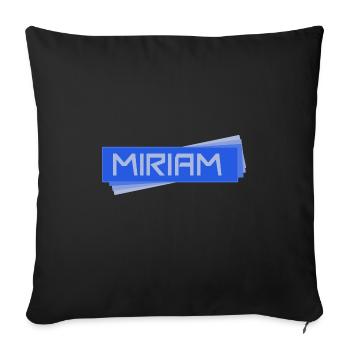 First name Miriam - Sofa pillowcase 17,3'' x 17,3'' (45 x 45 cm) - black - Front