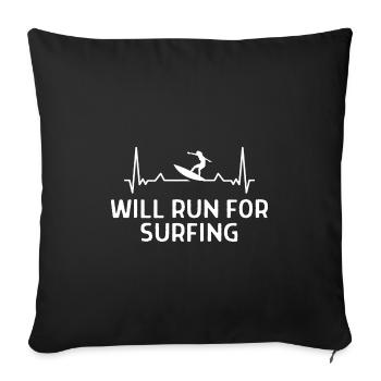 Surfer Surfer Funny Sniffer Cadeau - Housse de coussin décorative 45 x 45 cm - noir - Devant