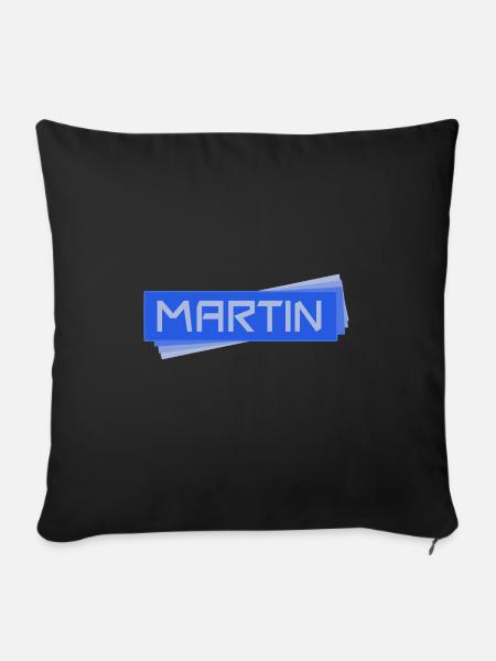 Namensschild Martin - Sofakissenbezug 45 x 45 cm - Schwarz