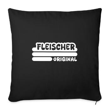 Profession : Boucher - Housse de coussin décorative 45 x 45 cm - noir - Devant