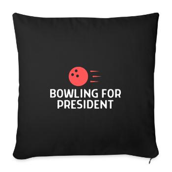 Bowling Dictons Bowling Bowler Skittles Cadeau - Housse de coussin décorative 45 x 45 cm - noir - Devant