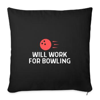 Bowling Dictons Bowling Bowler Skittles Cadeau - Housse de coussin décorative 45 x 45 cm - noir - Devant