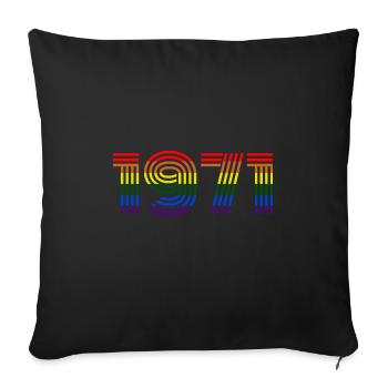 Rainbow 1971 - Sofa pillowcase 17,3'' x 17,3'' (45 x 45 cm) - black - Front