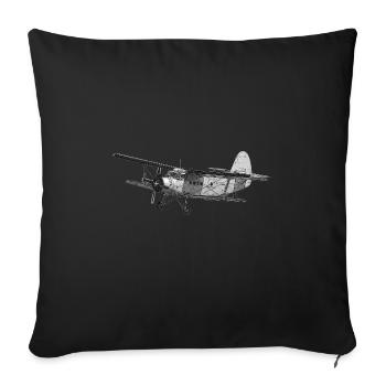 Antonov AN-2 avion biplan AN-2 - Housse de coussin décorative 45 x 45 cm - noir - Devant