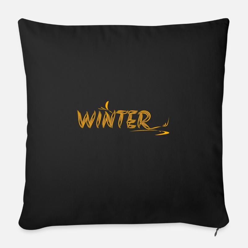 Winter - Sofakissenbezug 45 x 45 cm - Schwarz