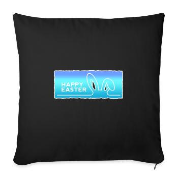 Happy Easter with Easter - Sofa pillowcase 17,3'' x 17,3'' (45 x 45 cm) - black - Front