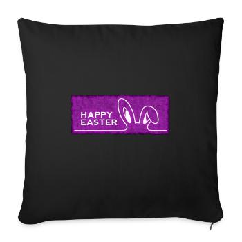 Happy Easter with Easter - Sofa pillowcase 17,3'' x 17,3'' (45 x 45 cm) - black - Front