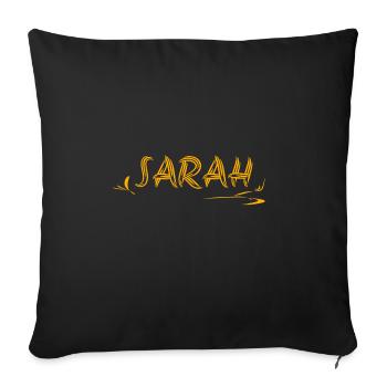 First name Sarah - Sofa pillowcase 17,3'' x 17,3'' (45 x 45 cm) - black - Front
