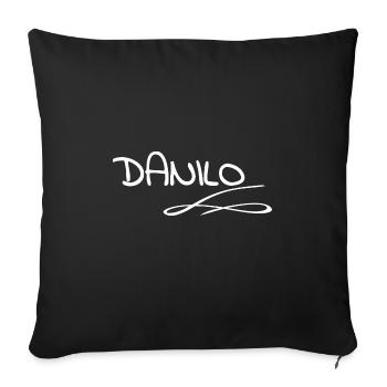First name Danilo - Sofa pillowcase 17,3'' x 17,3'' (45 x 45 cm) - black - Front