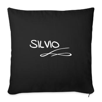 Silvio als Vorname - Sofakissenbezug 45 x 45 cm - Schwarz - Vorne