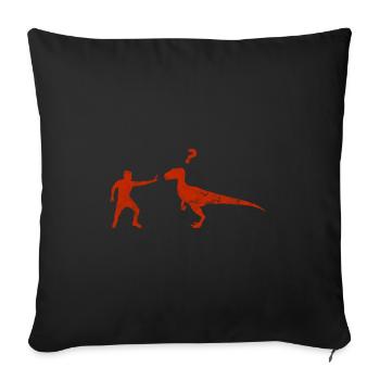 Velociraptor Dinosaurs - Sofa pillowcase 17,3'' x 17,3'' (45 x 45 cm) - black - Front