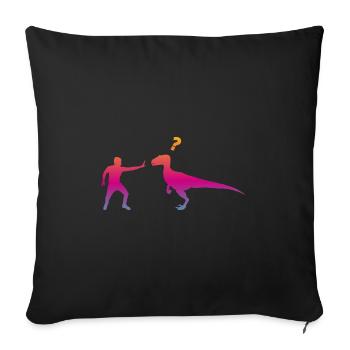Velociraptor Dinosaurs - Sofa pillowcase 17,3'' x 17,3'' (45 x 45 cm) - black - Front