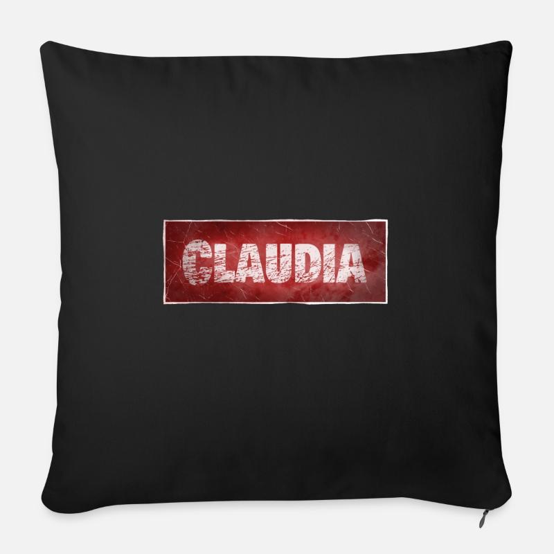 Claudia - Housse de coussin décorative 45 x 45 cm - noir