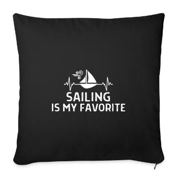 Seefahrer Segeln Seemann Capitän Geschenk Sprüche - Sofakissenbezug 45 x 45 cm - Schwarz - Vorne