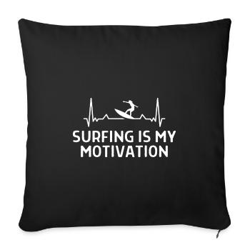 Surfing Surfer Funny Sniffer Gift - Sofa pillowcase 17,3'' x 17,3'' (45 x 45 cm) - black - Front