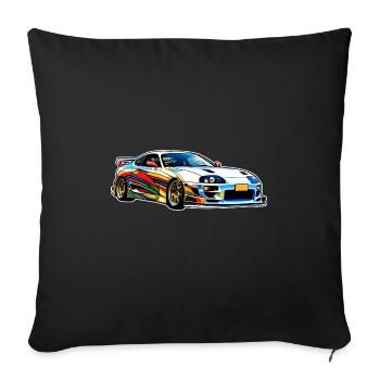 Jdm / Tuning / Turbocharger / Rims / Chiptuning - Sofa pillowcase 17,3'' x 17,3'' (45 x 45 cm) - black - Front