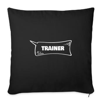 Sprechblase Trainer - Sofakissenbezug 45 x 45 cm - Schwarz - Vorne