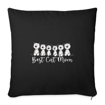 Cats Mom Cats Sayings Best Cat Mom - Sofa pillowcase 17,3'' x 17,3'' (45 x 45 cm) - black - Front
