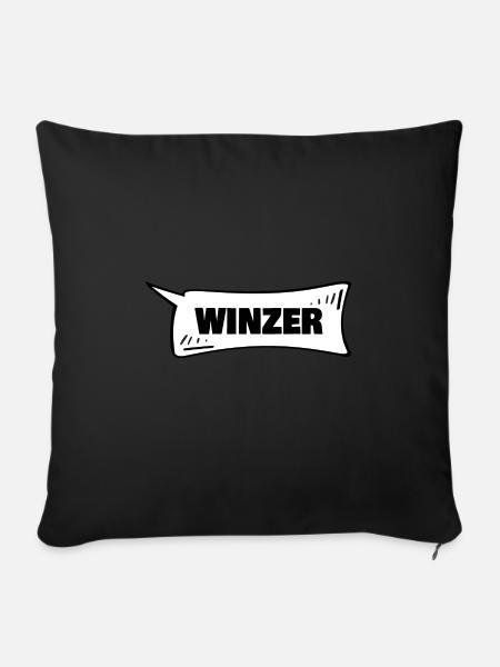 Sprechblase Winzer - Sofakissenbezug 45 x 45 cm - Schwarz