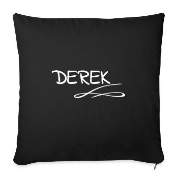 First name Derek - Sofa pillowcase 17,3'' x 17,3'' (45 x 45 cm) - black - Front