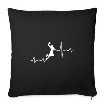 Basketball - Heartbeat - Sofa pillowcase 17,3'' x 17,3'' (45 x 45 cm) - black - Front