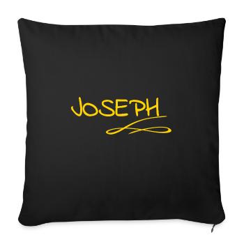 Joseph as a first name - Sofa pillowcase 17,3'' x 17,3'' (45 x 45 cm) - black - Front