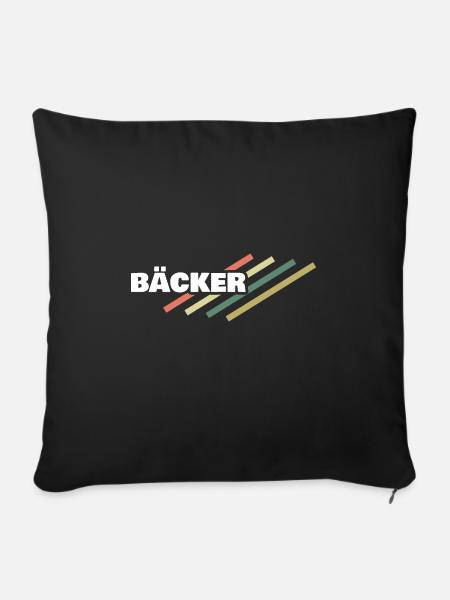 Arbeitsplatz Bäcker - Sofakissenbezug 45 x 45 cm - Schwarz
